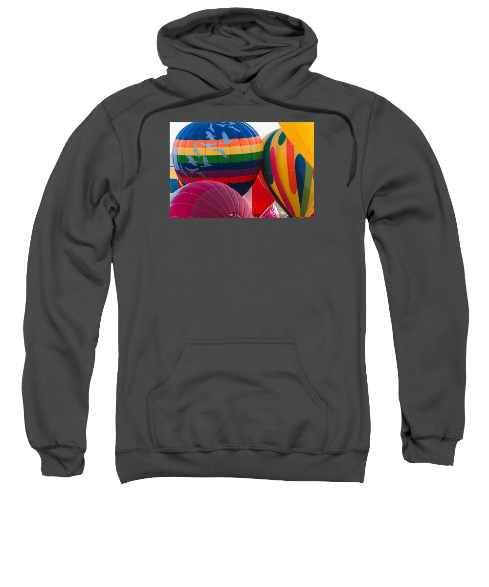 Hot Air Balloons Colorful Sweatshirt featuring the photograph Hot air balloons 3 by Charles McCleanon