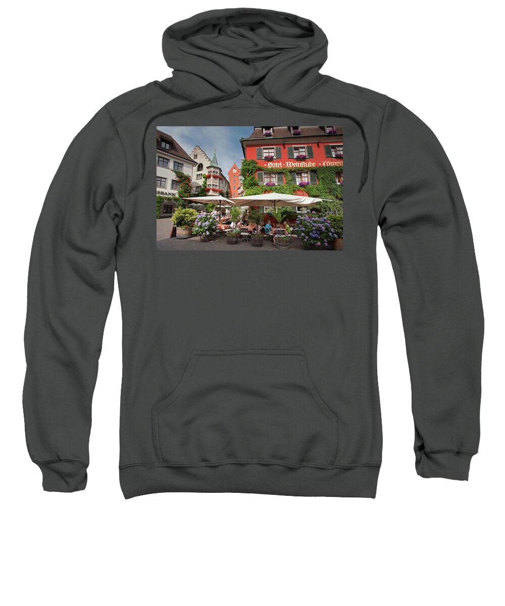 Streetview Sweatshirt featuring the photograph Hotel Lowen-weinstube by Aivar Mikko