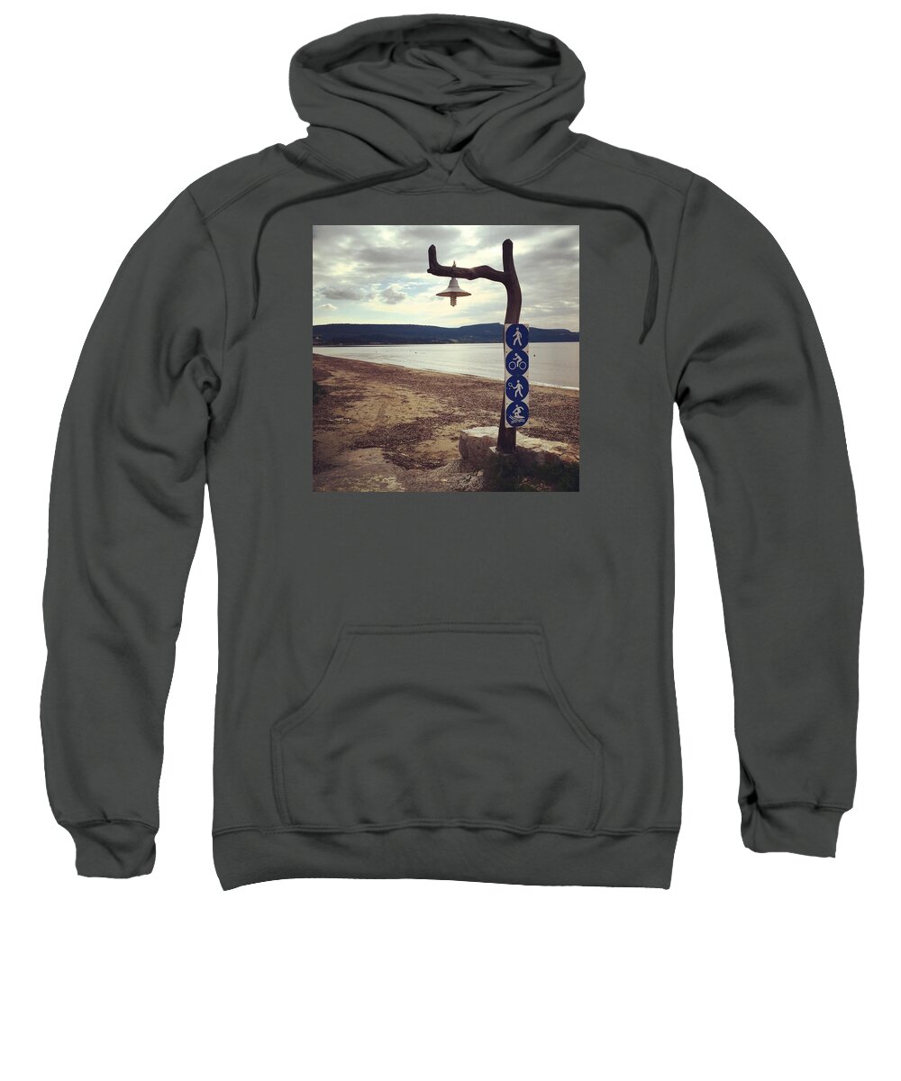 Sign Sweatshirt featuring the photograph I saw the sign by Tania Lampropoulou