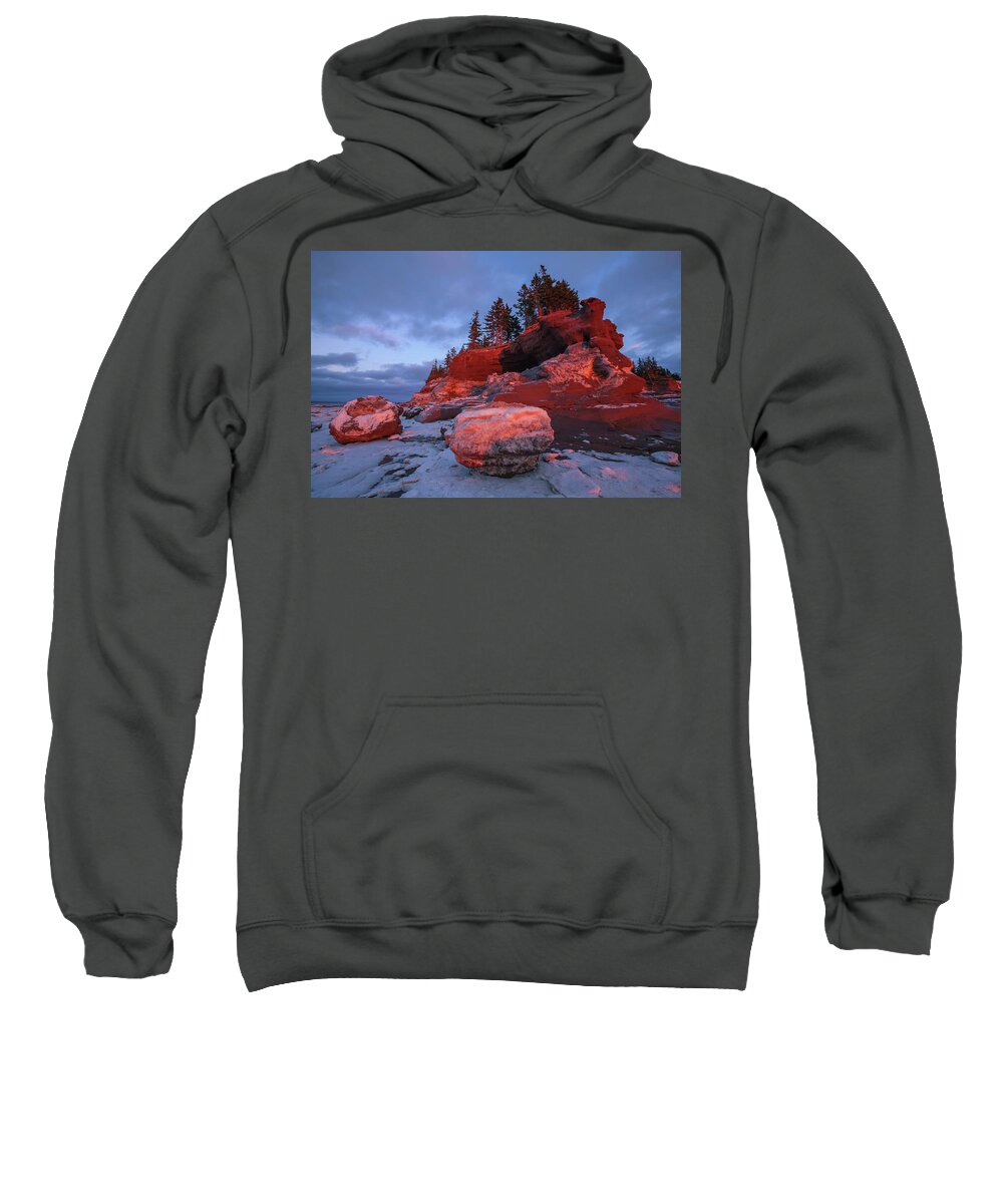 Coastline Sweatshirt featuring the photograph Ice flows and flowerpot island by Irwin Barrett