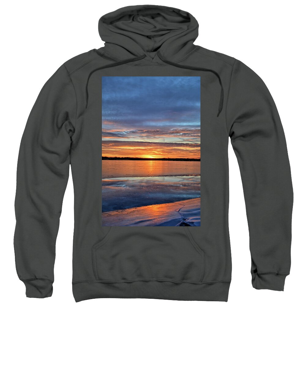 Sunset Sweatshirt featuring the photograph Ice Reflections 2 by Bonfire Photography