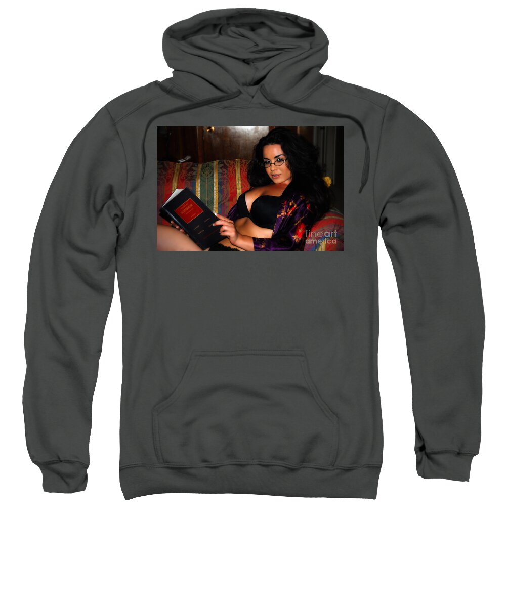 Glamour Photographs Sweatshirt featuring the photograph In the books by Robert WK Clark