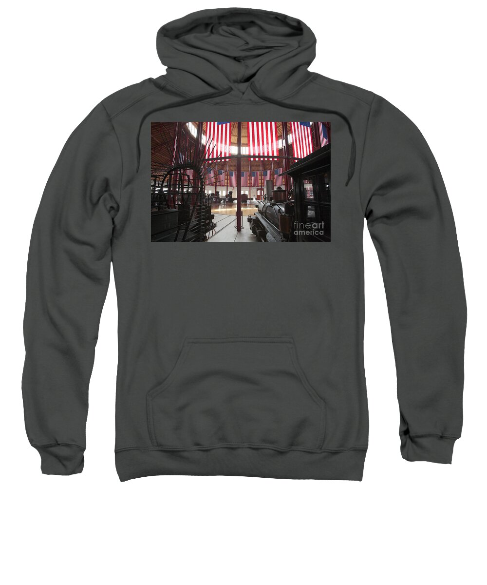 B&o Sweatshirt featuring the photograph In the Roundhouse at the B and O Railroad Museum in Baltimore by William Kuta