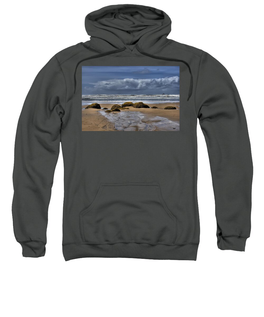 Hdr Sweatshirt featuring the photograph Indian Beach by Brad Granger