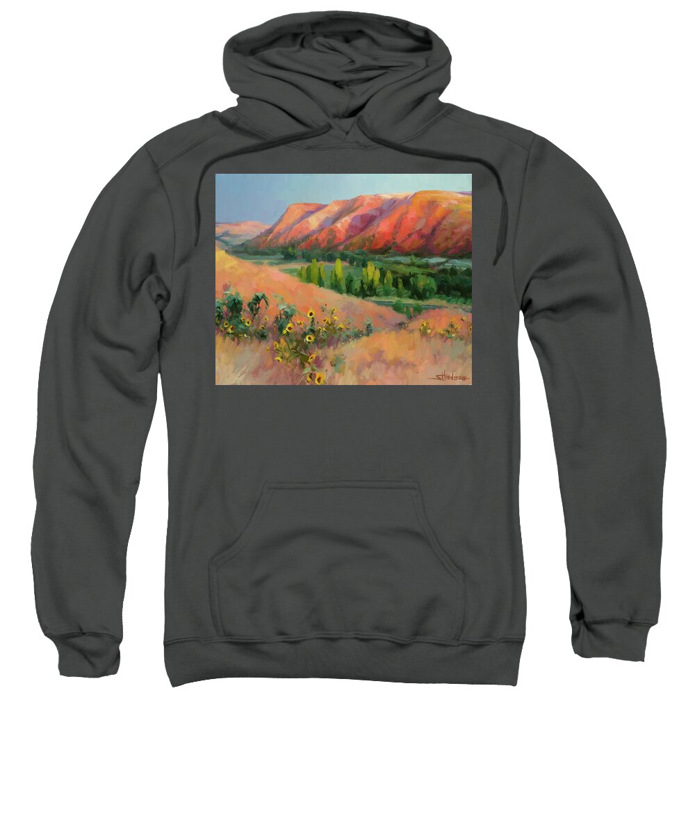 Landscape Sweatshirt featuring the painting Indian Hill by Steve Henderson