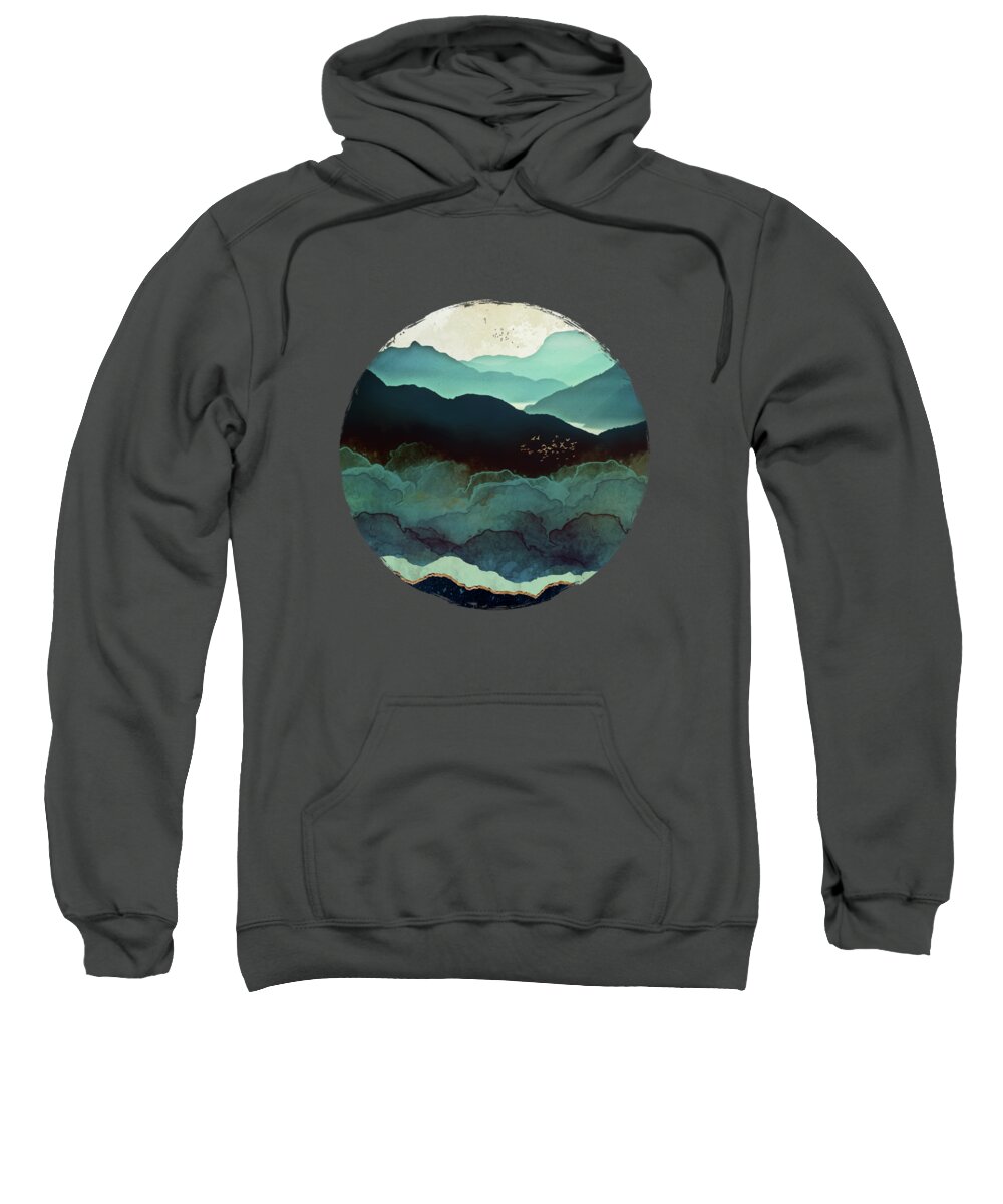 #faatoppicks Sweatshirt featuring the digital art Indigo Mountains by Spacefrog Designs