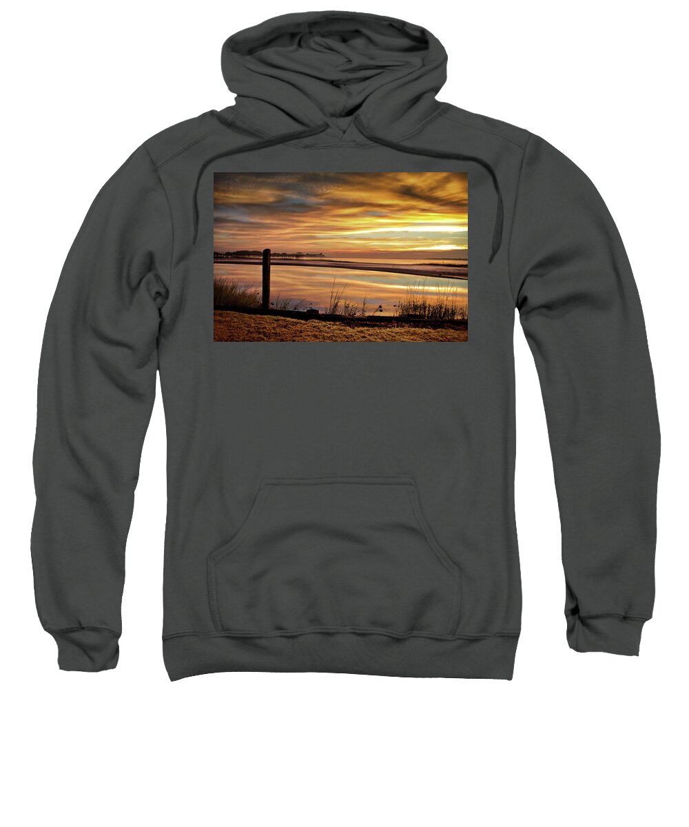 Sunrise Print Sweatshirt featuring the photograph Inlet Watch At Dawn by Phil Mancuso