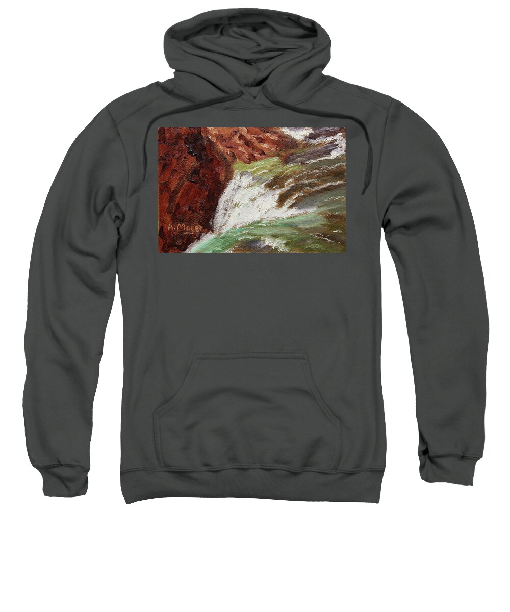 Painting Sweatshirt featuring the painting Into the Canyon by Alan Mager