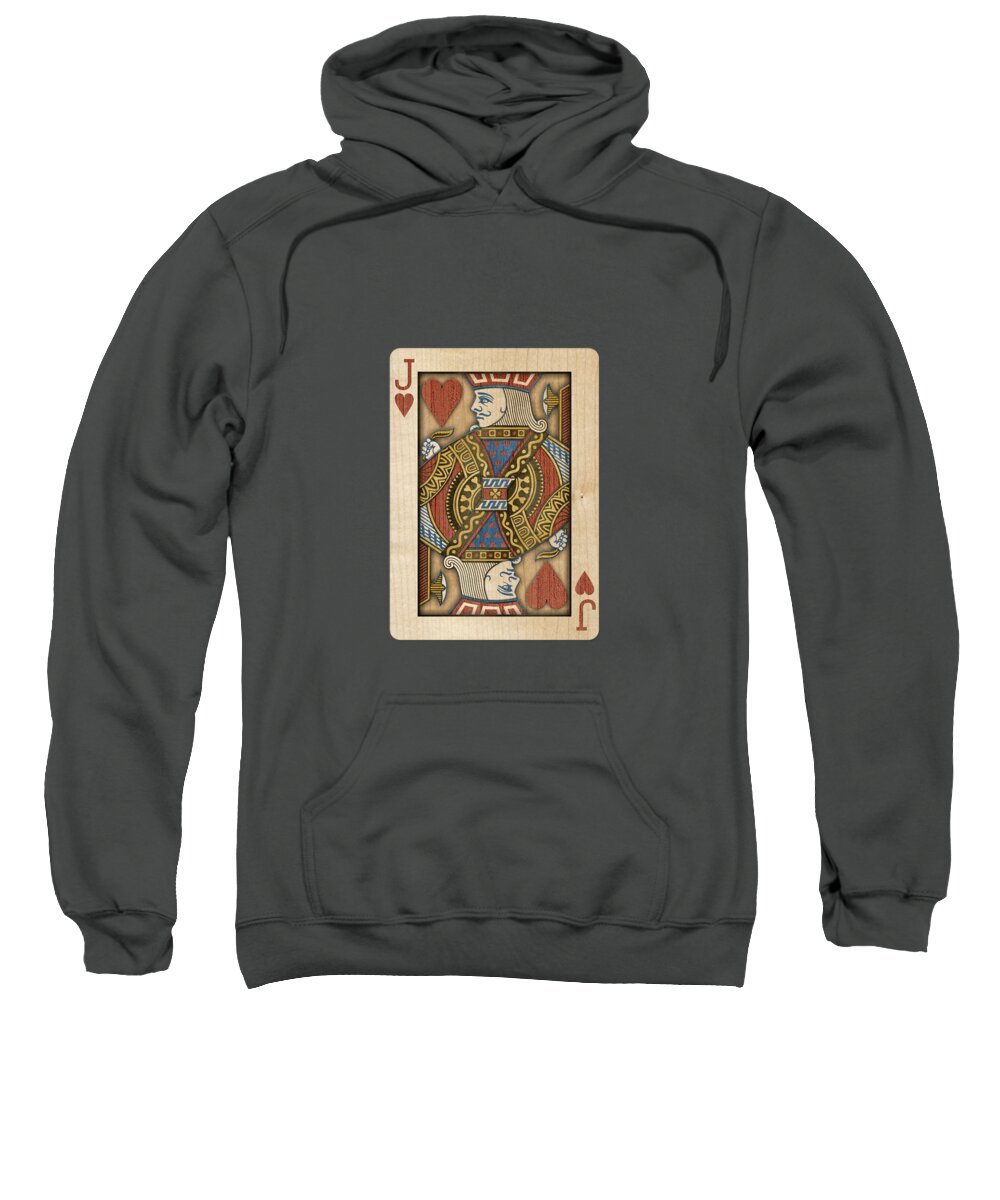 Boards Sweatshirt featuring the photograph Jack of Hearts in Wood by YoPedro