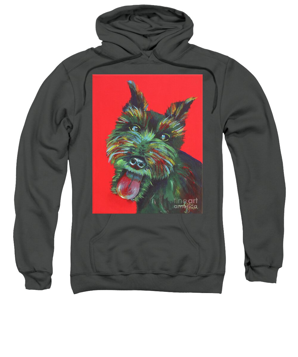 Dog Sweatshirt featuring the painting Jack by Sara Becker