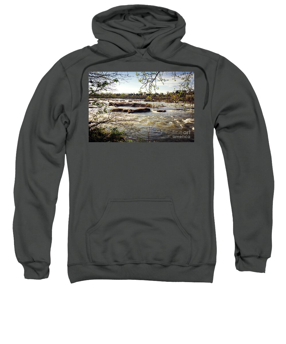 River Sweatshirt featuring the photograph James River, Richmond VA by Joan McCool