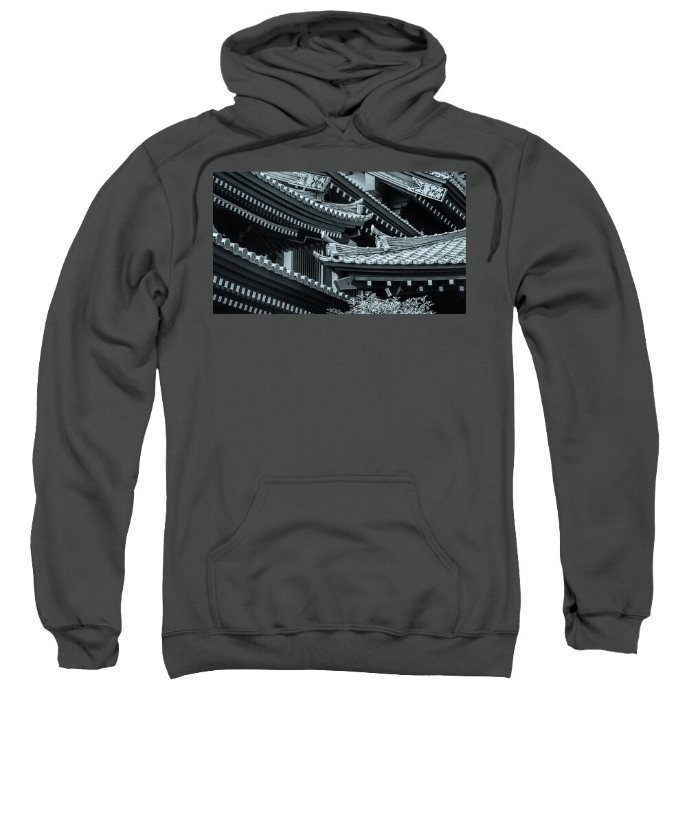Traditonal Architecture Sweatshirt featuring the photograph Japanese temple roofs by Ponte Ryuurui