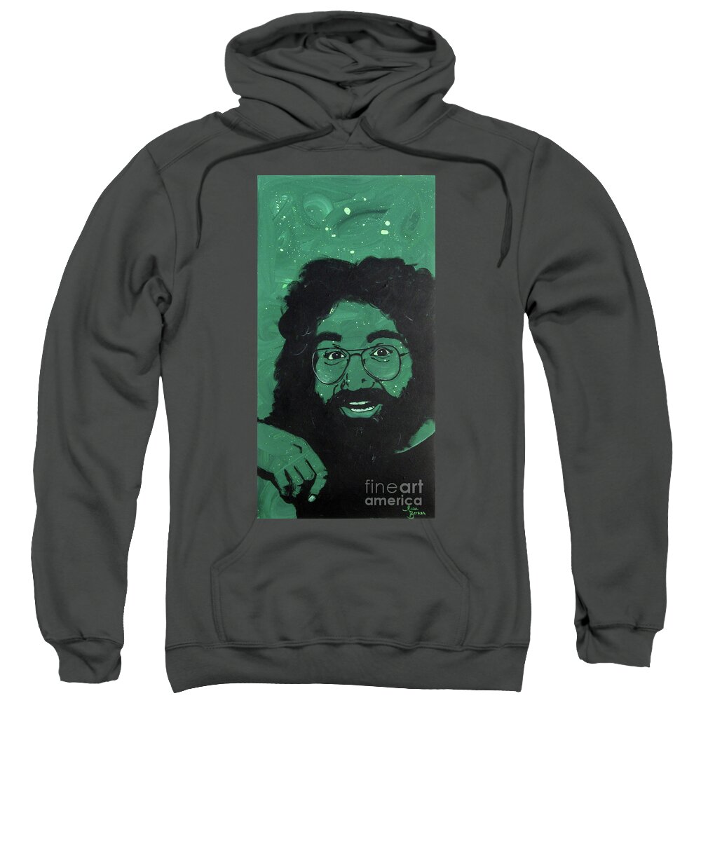 Grateful Dead Sweatshirt featuring the painting Jerry by Sara Becker