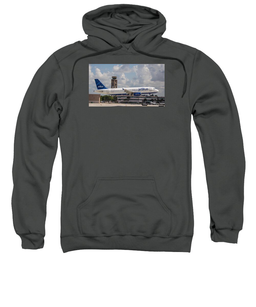 Airline Sweatshirt featuring the photograph JetBlue FLL by Dart Humeston