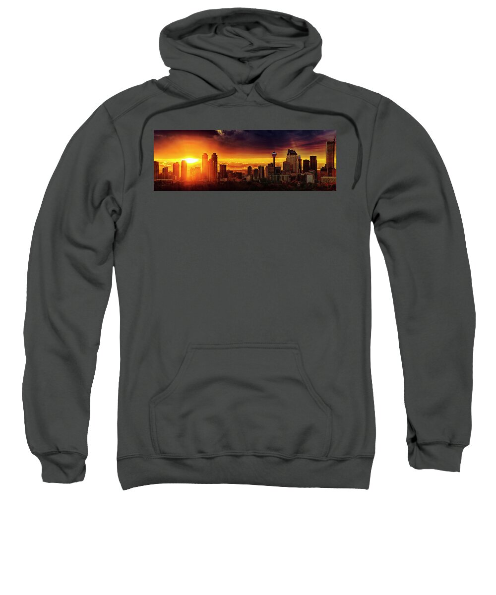 Calgary Sweatshirt featuring the photograph Jewel of the foothills by John Poon