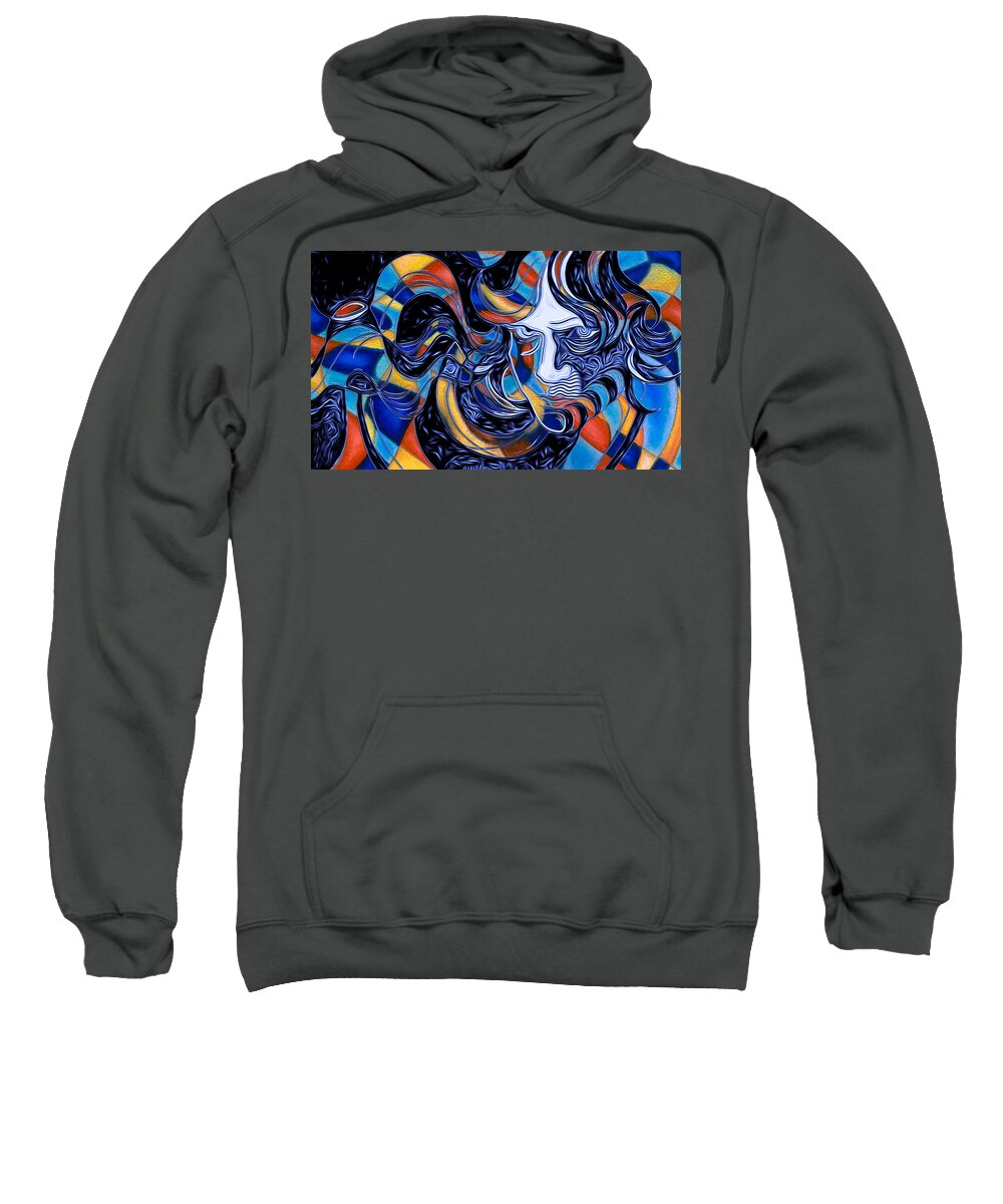 Custom Protrait Sweatshirt featuring the digital art Joshua by Lynellen Nielsen