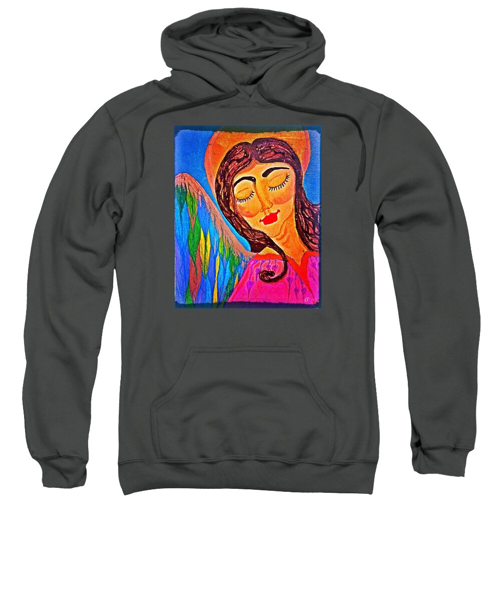 Angel Sweatshirt featuring the painting Kaeylarae by Christine Paris