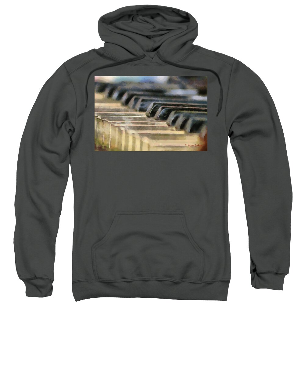 Piano Sweatshirt featuring the painting Keys to My Heart by Lynne Jenkins