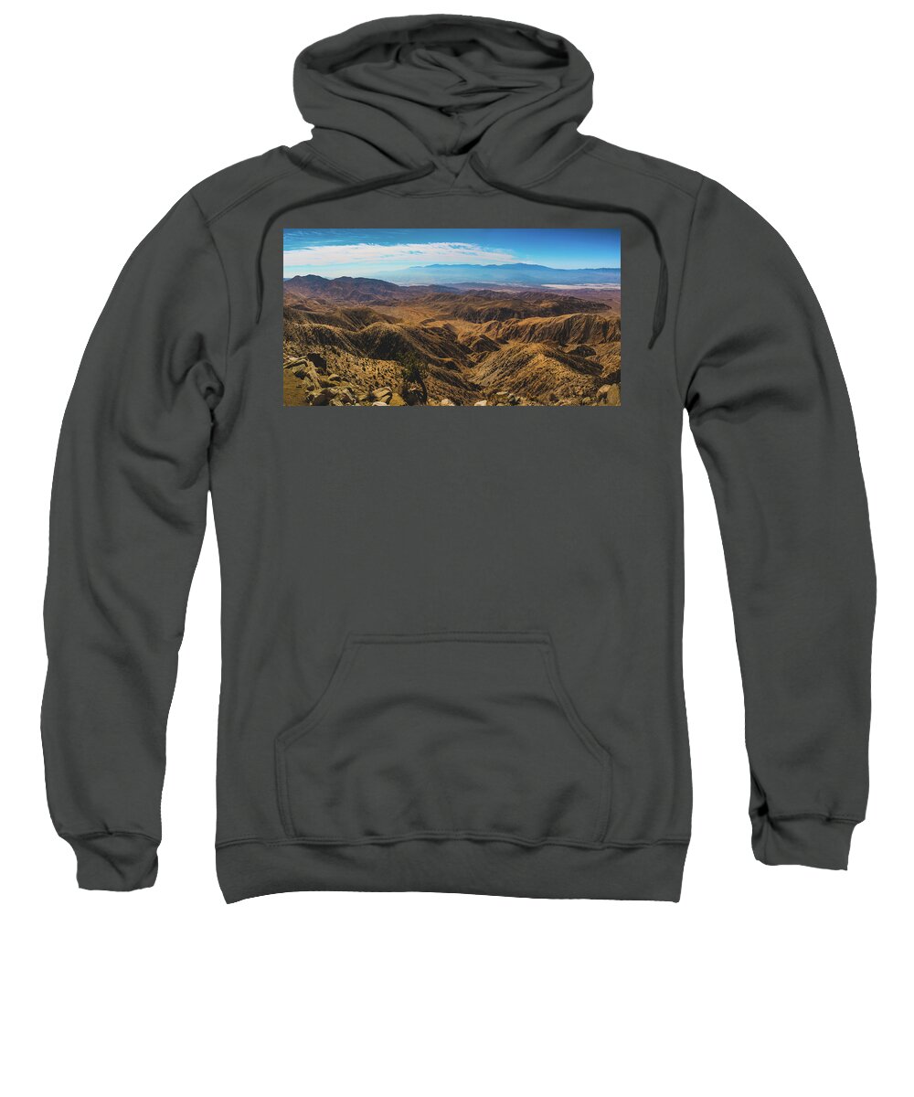 California Sweatshirt featuring the photograph Keys View Overlook Panorama by Andy Konieczny