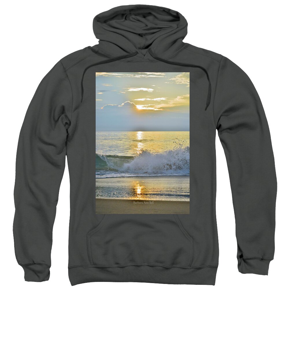Obx Sunrise Sweatshirt featuring the photograph Kitty Hawk Sunrise 8/20 by Barbara Ann Bell