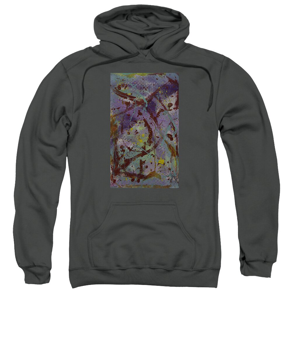 Abstract Sweatshirt featuring the painting Kiwi Fruit Cutie by Julius Hannah