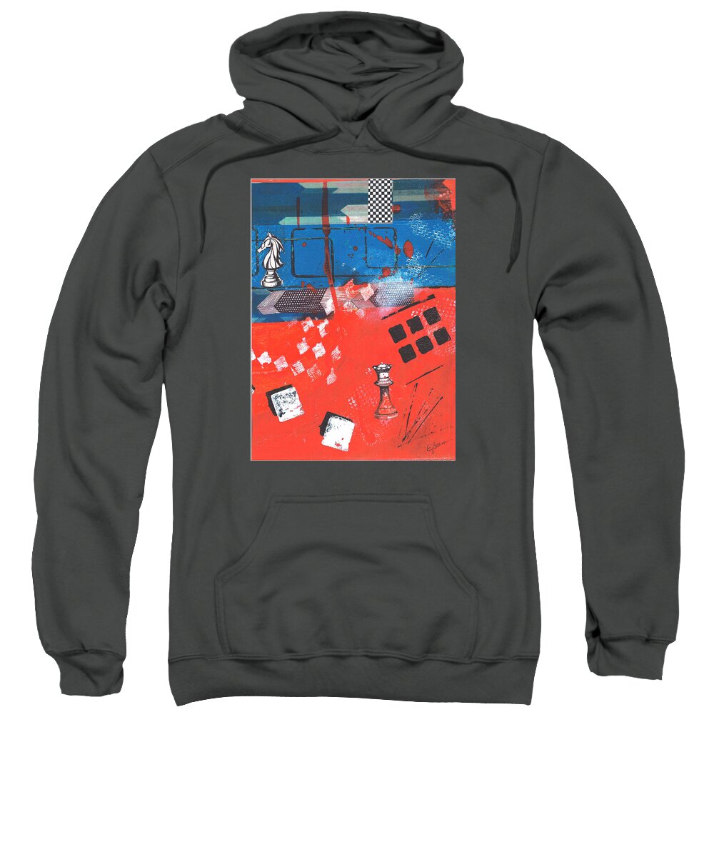 Abstract Sweatshirt featuring the painting Knight to Queen 4 by Elise Boam
