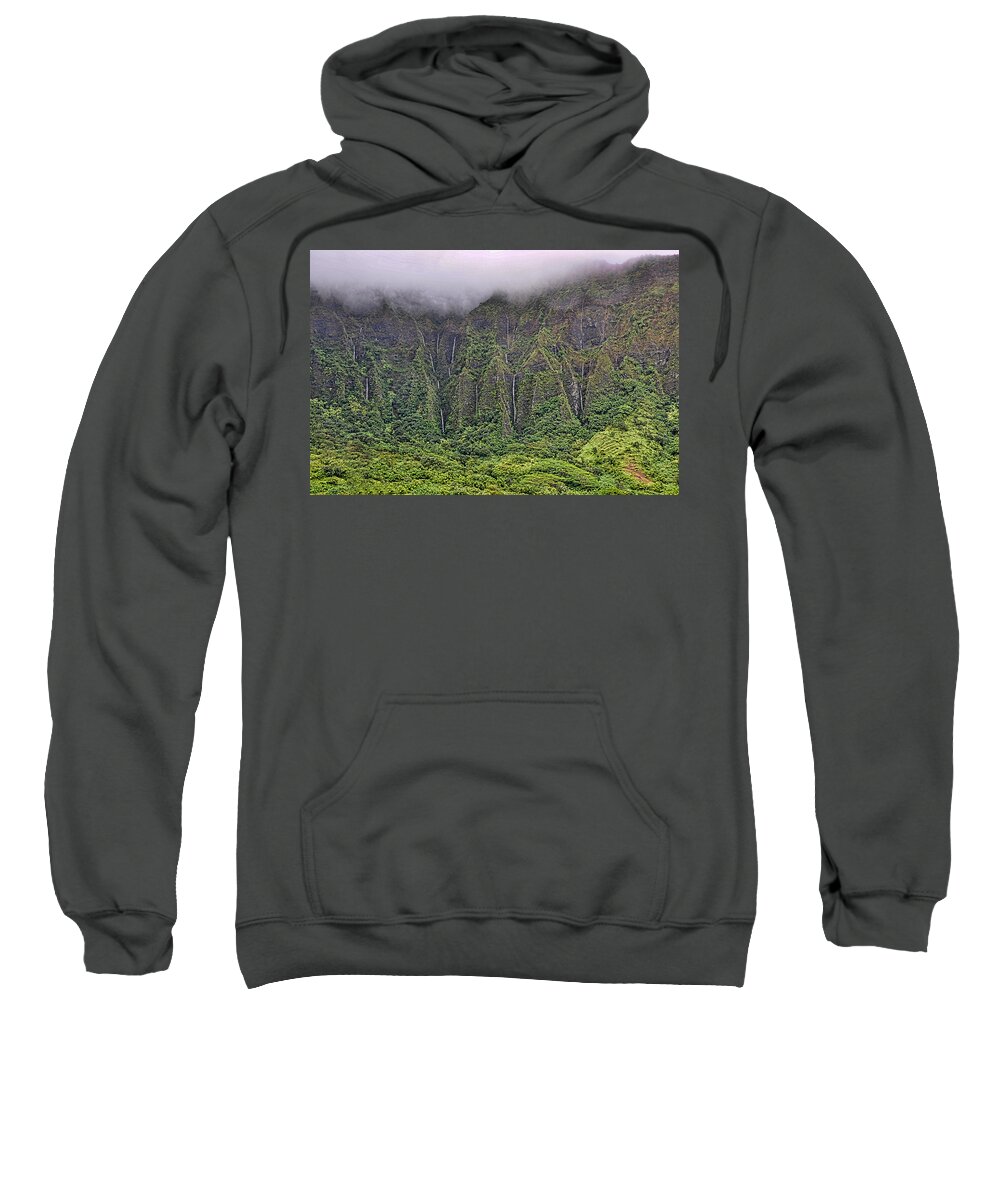 Hawaii Sweatshirt featuring the photograph Ko'olau Waterfalls by Dan McManus