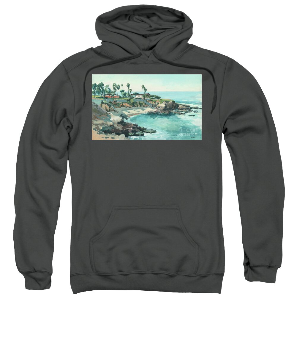 La Jolla Cove Sweatshirt featuring the painting La Jolla Cove San Diego California #1 by Paul Strahm
