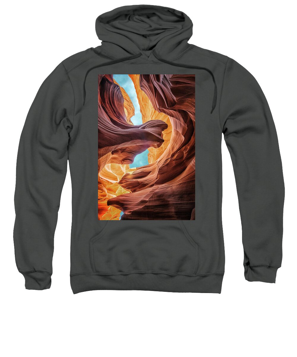 Antelope Canyon Sweatshirt featuring the photograph Lady and the Eagle by Robert Fawcett