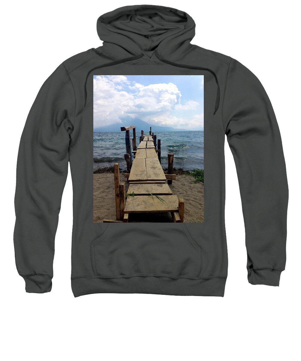 Guatemala Sweatshirt featuring the photograph Lake Atitlan Dock by Brian Eberly