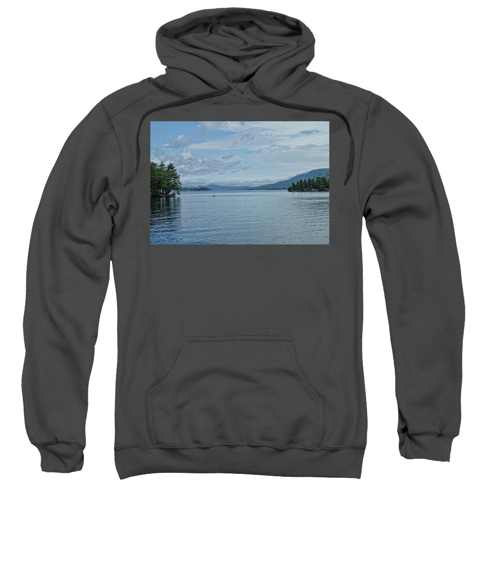 Lake Sweatshirt featuring the photograph Lake George Kayaker by Russel Considine
