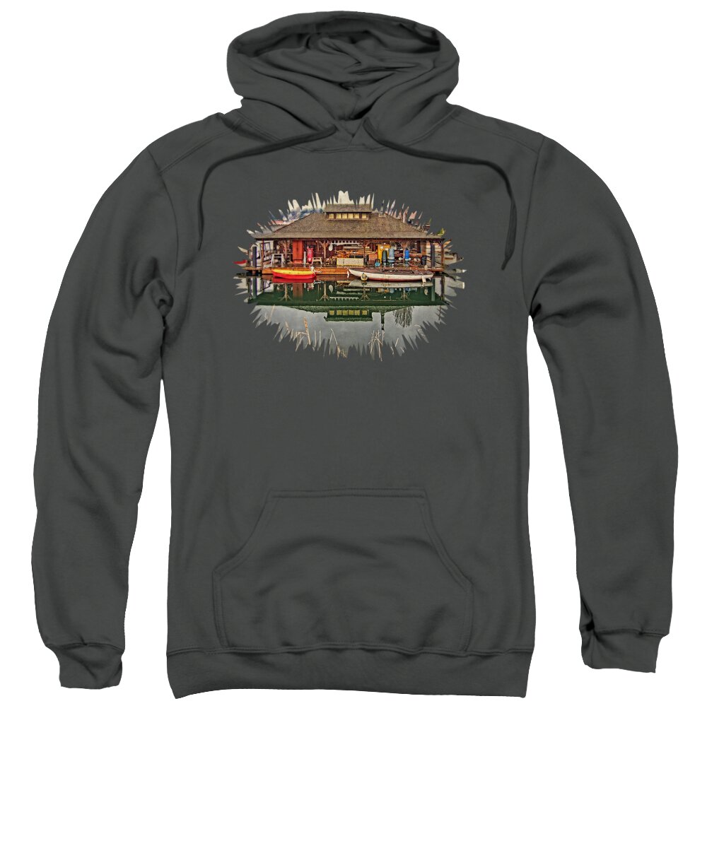 Hdr Sweatshirt featuring the photograph Center For Wooden Boats #1 by Thom Zehrfeld