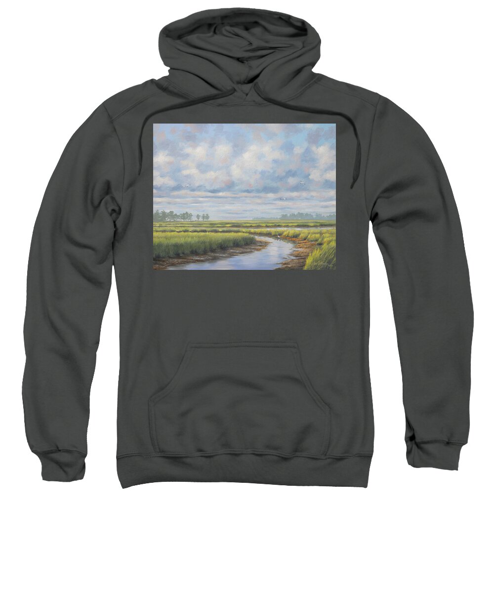 South Carolina Art Sweatshirt featuring the painting Late in the Day by Guy Crittenden