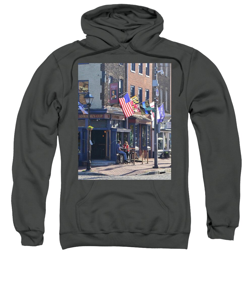 Baltimore Sweatshirt featuring the photograph Lazy Afternoon in Fell's Point, Baltimore-1 by Alex Vishnevsky
