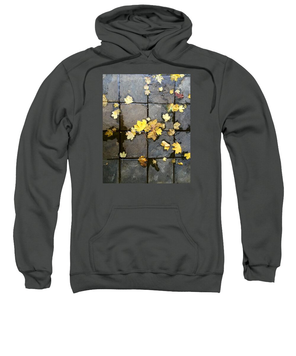 Leaves Sweatshirt featuring the photograph Leaves on Slate by Suzanne Lorenz