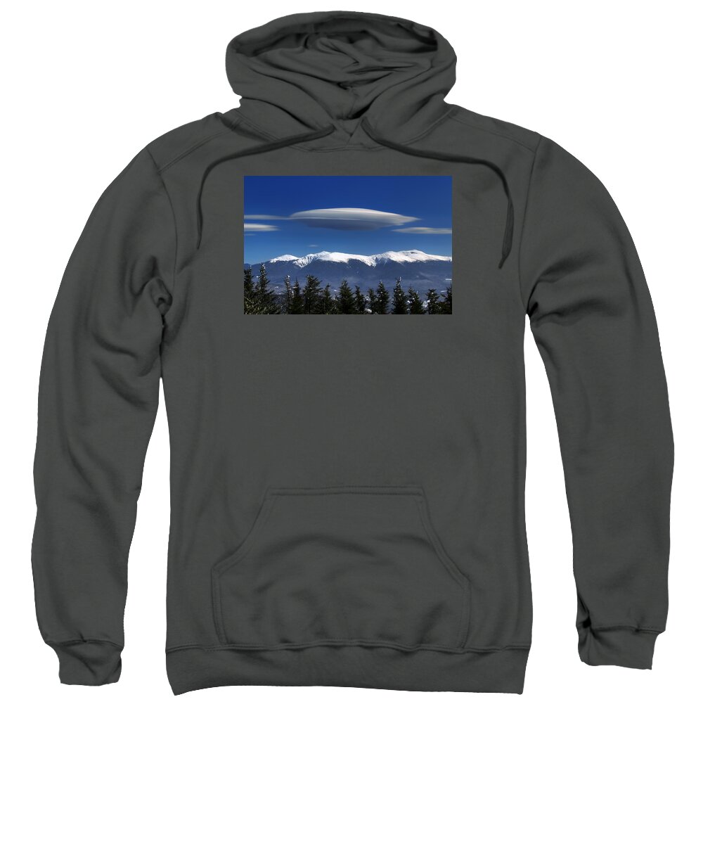 Lenticular Sweatshirt featuring the photograph Lenticulars over Mount Washington by White Mountain Images
