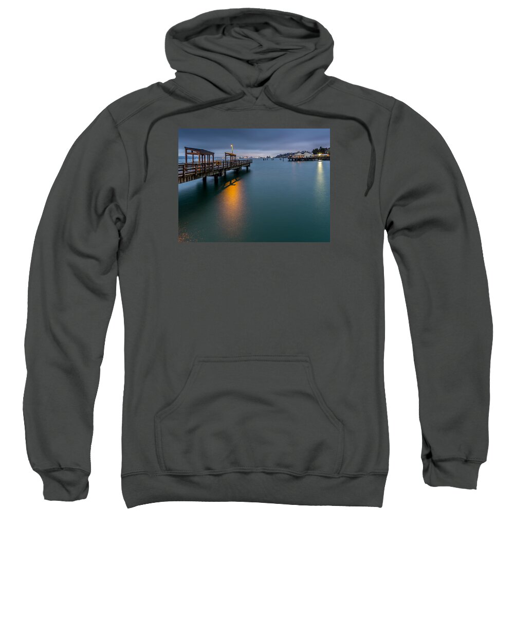 Less Sweatshirt featuring the photograph Less Davis Pier Commencement Bay by Rob Green
