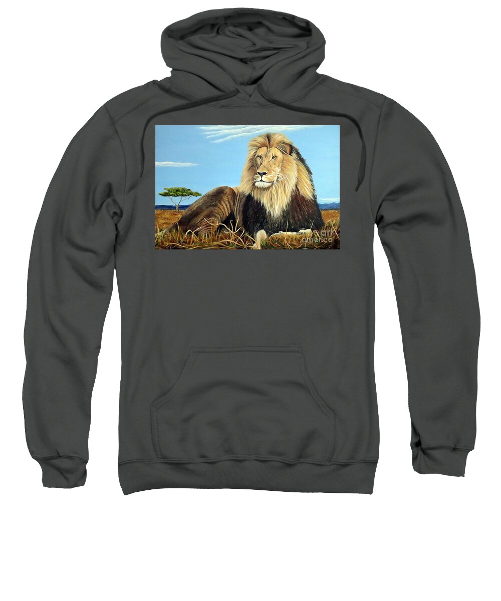Africa Sweatshirt featuring the painting Lions Pride by Marilyn McNish