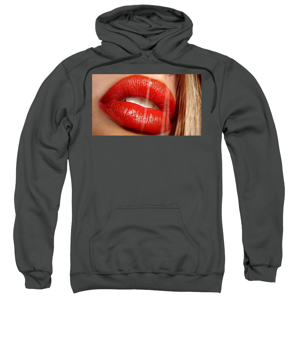 Lips Sweatshirt featuring the photograph Lips by Jackie Russo