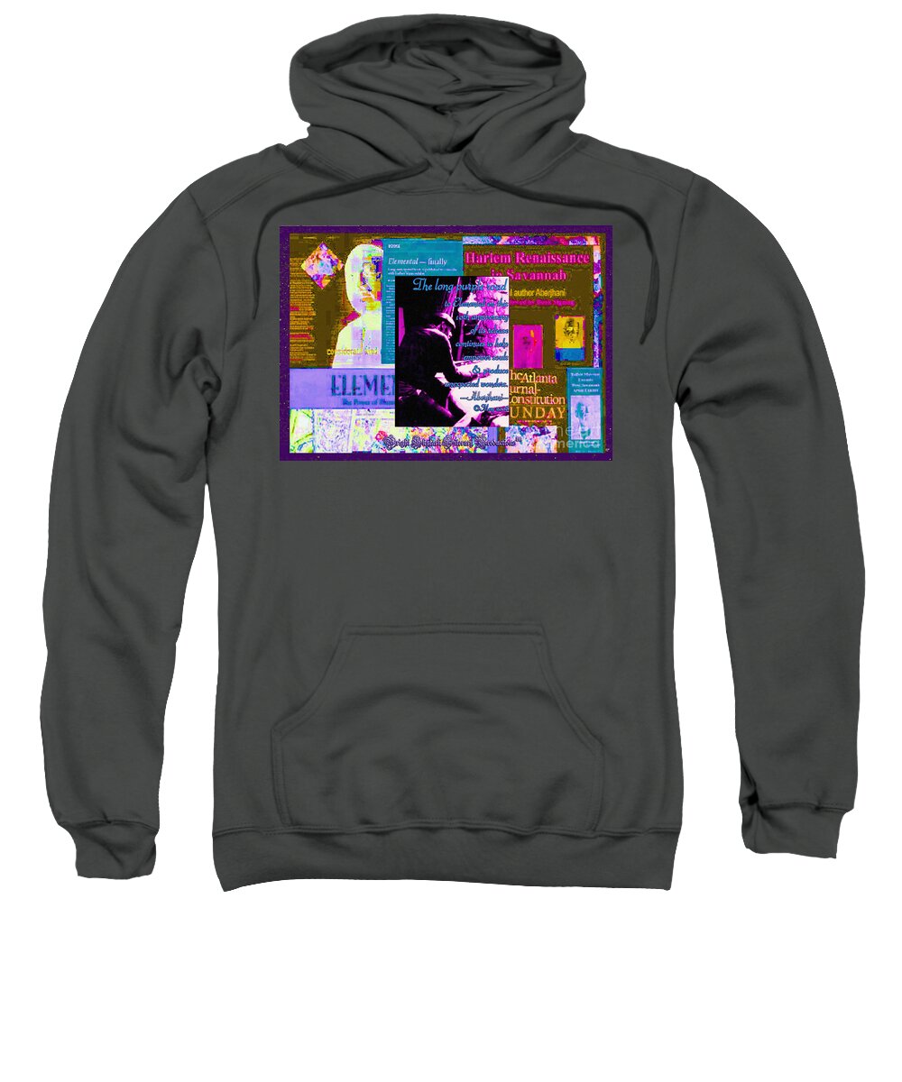 Mixed Media Sweatshirt featuring the mixed media Long Purple Road to Elemental by Aberjhani