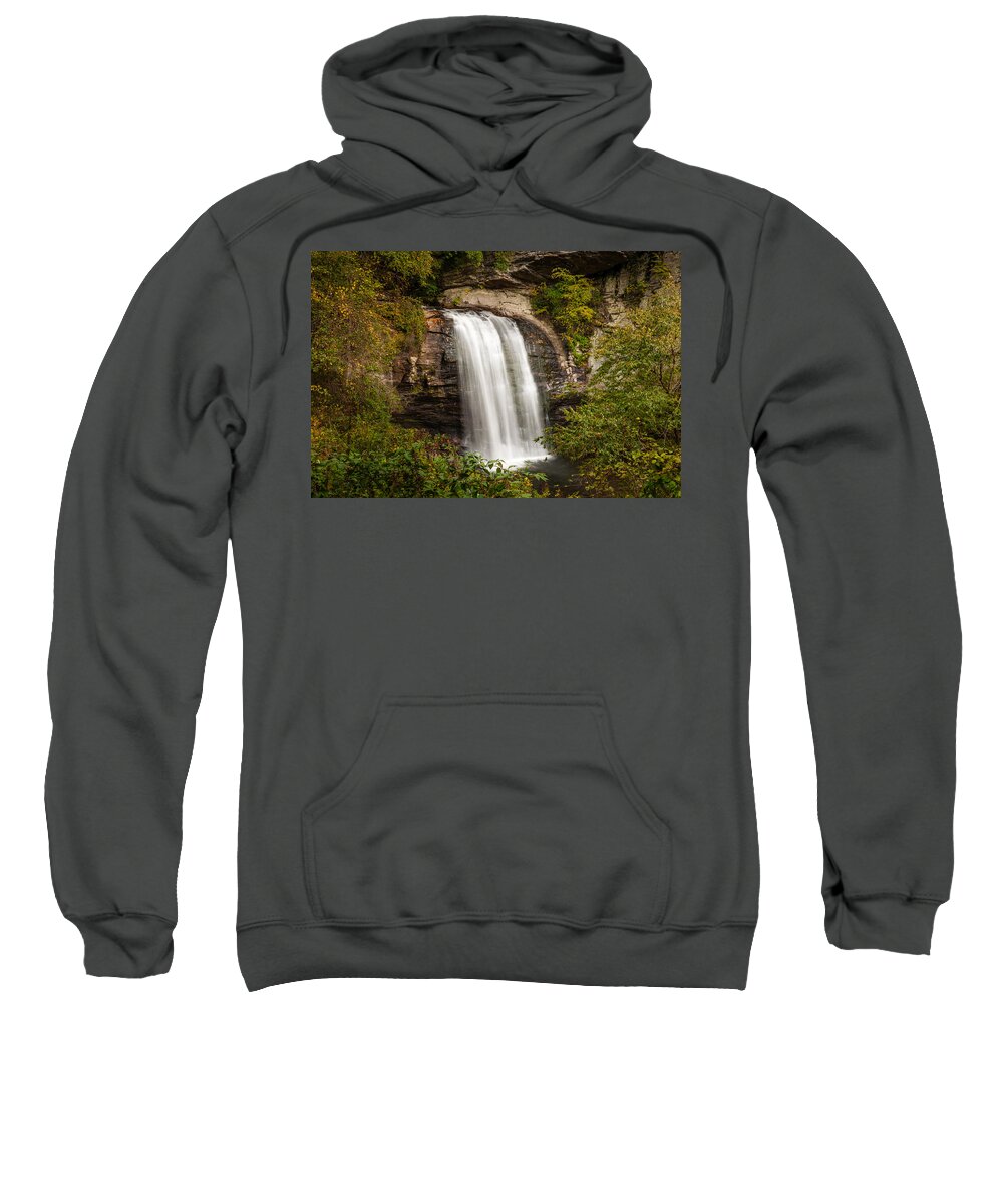 Looking Glass Falls Sweatshirt featuring the photograph Looking Glass Falls by Donald Spencer