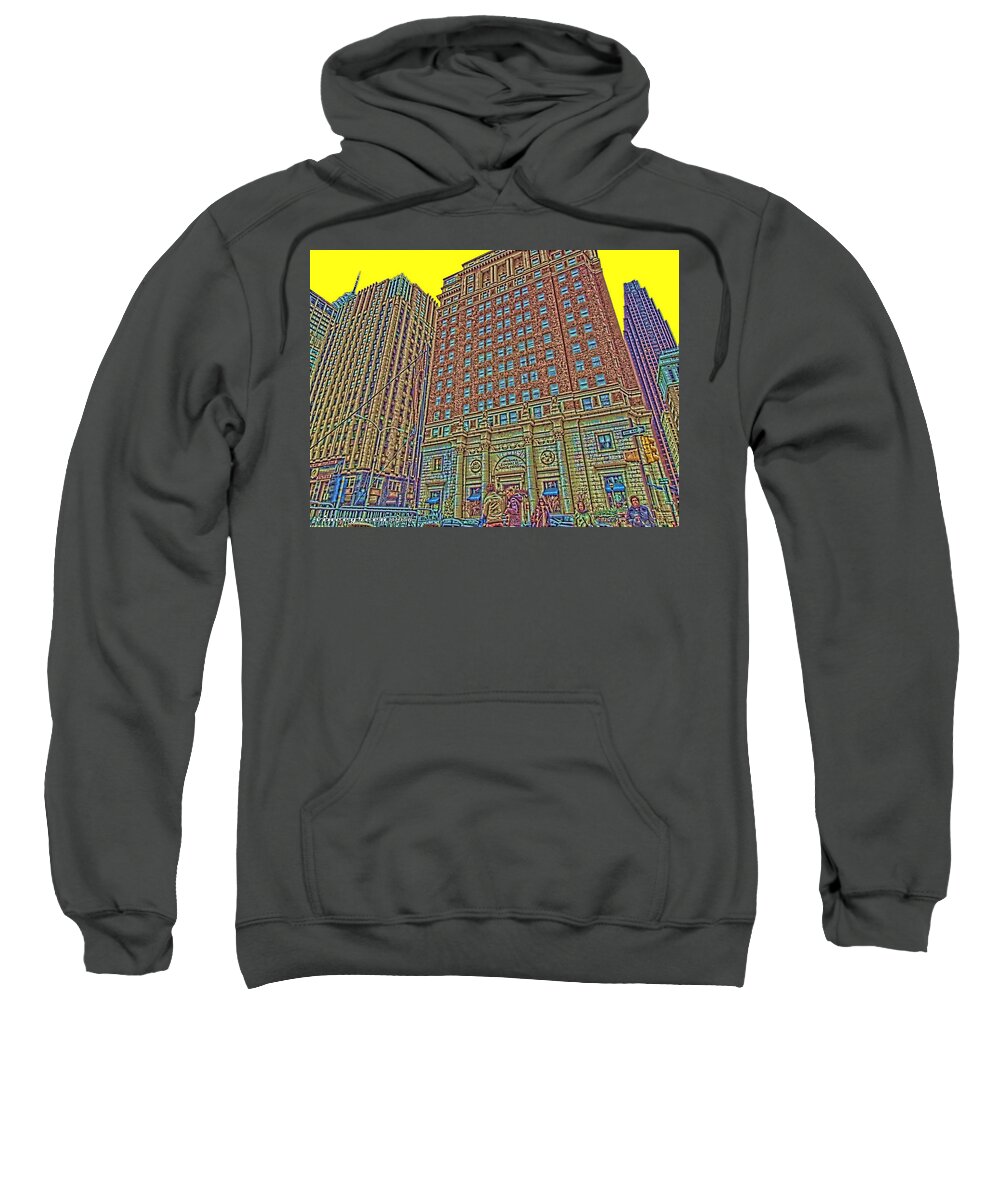 Philadelphia Sweatshirt featuring the digital art Looking Up in Love Park by Vincent Green