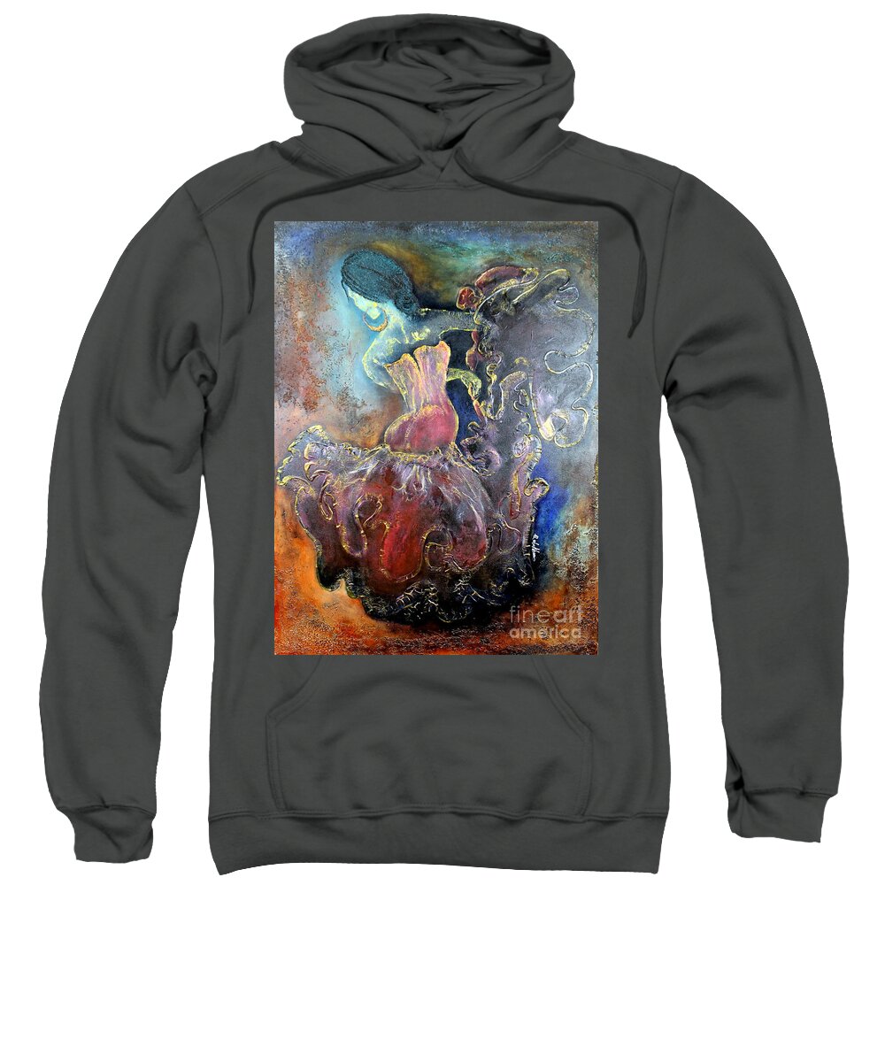 Texture Sweatshirt featuring the painting Lost in the Motion by Farzali Babekhan