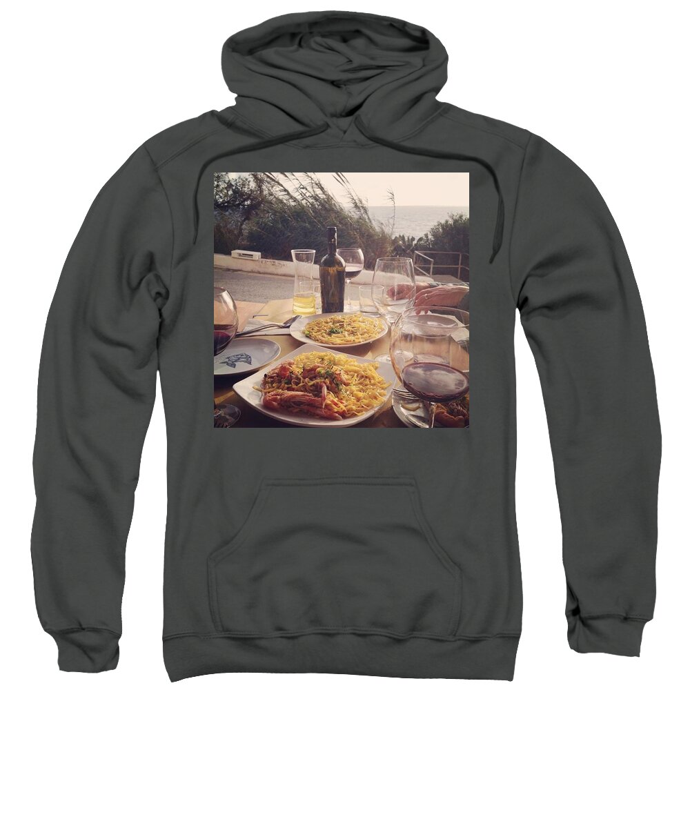 Europe Sweatshirt featuring the photograph A Seaside Lunch by Sacha Kinser