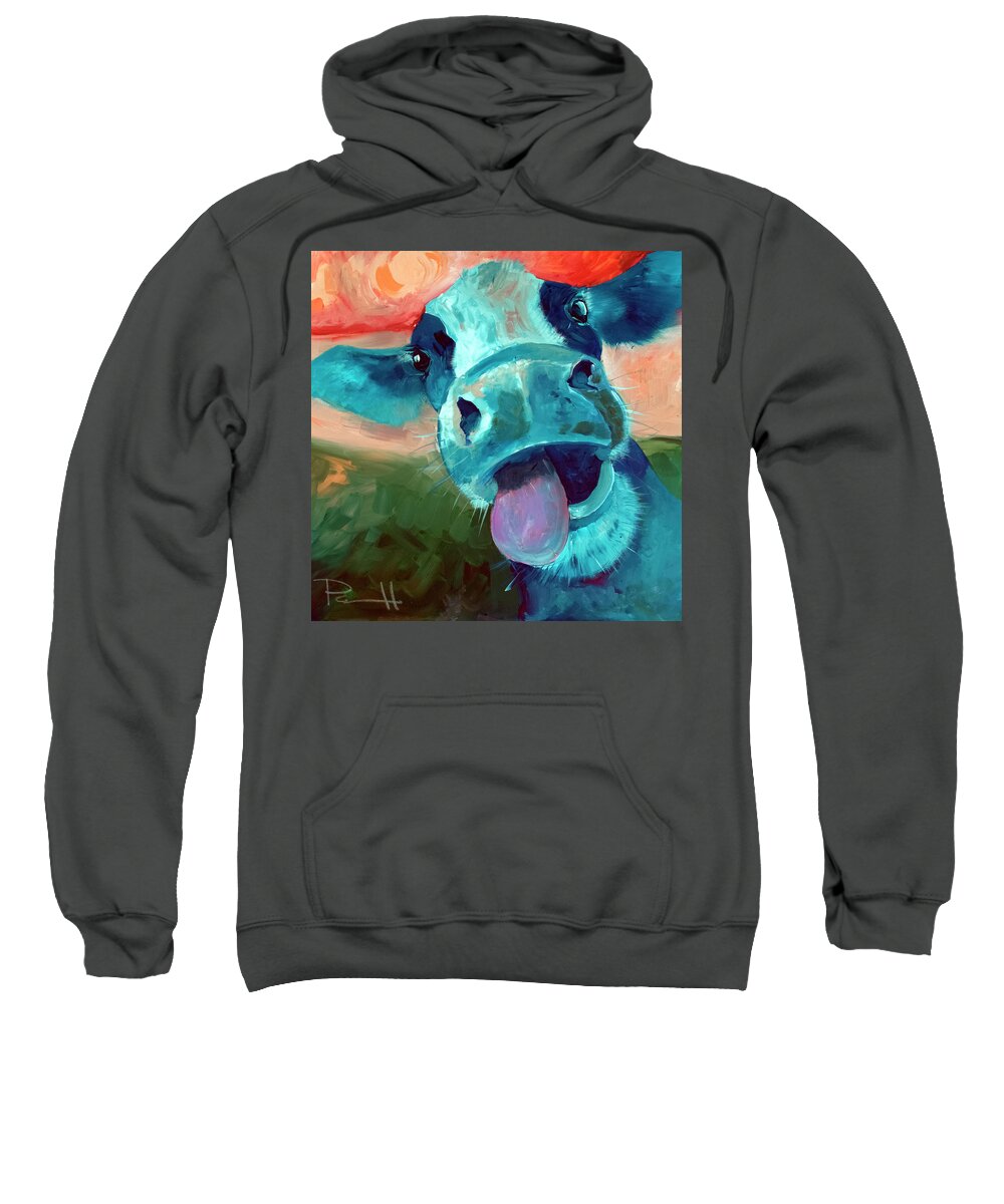  Farm Sweatshirt featuring the painting Lucy by Sean Parnell