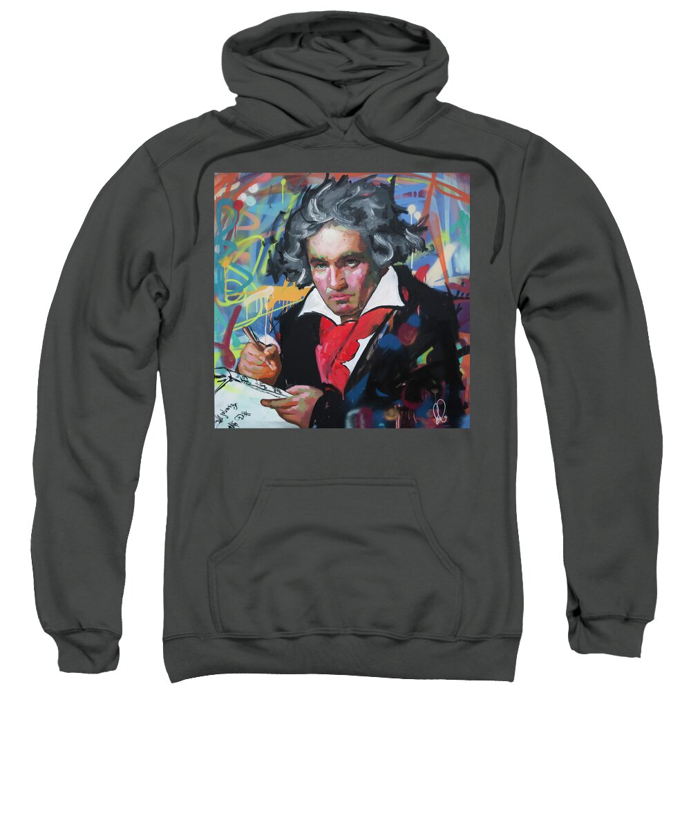 Ludwig Van Beethoven Sweatshirt featuring the painting Ludwig van Beethoven by Richard Day