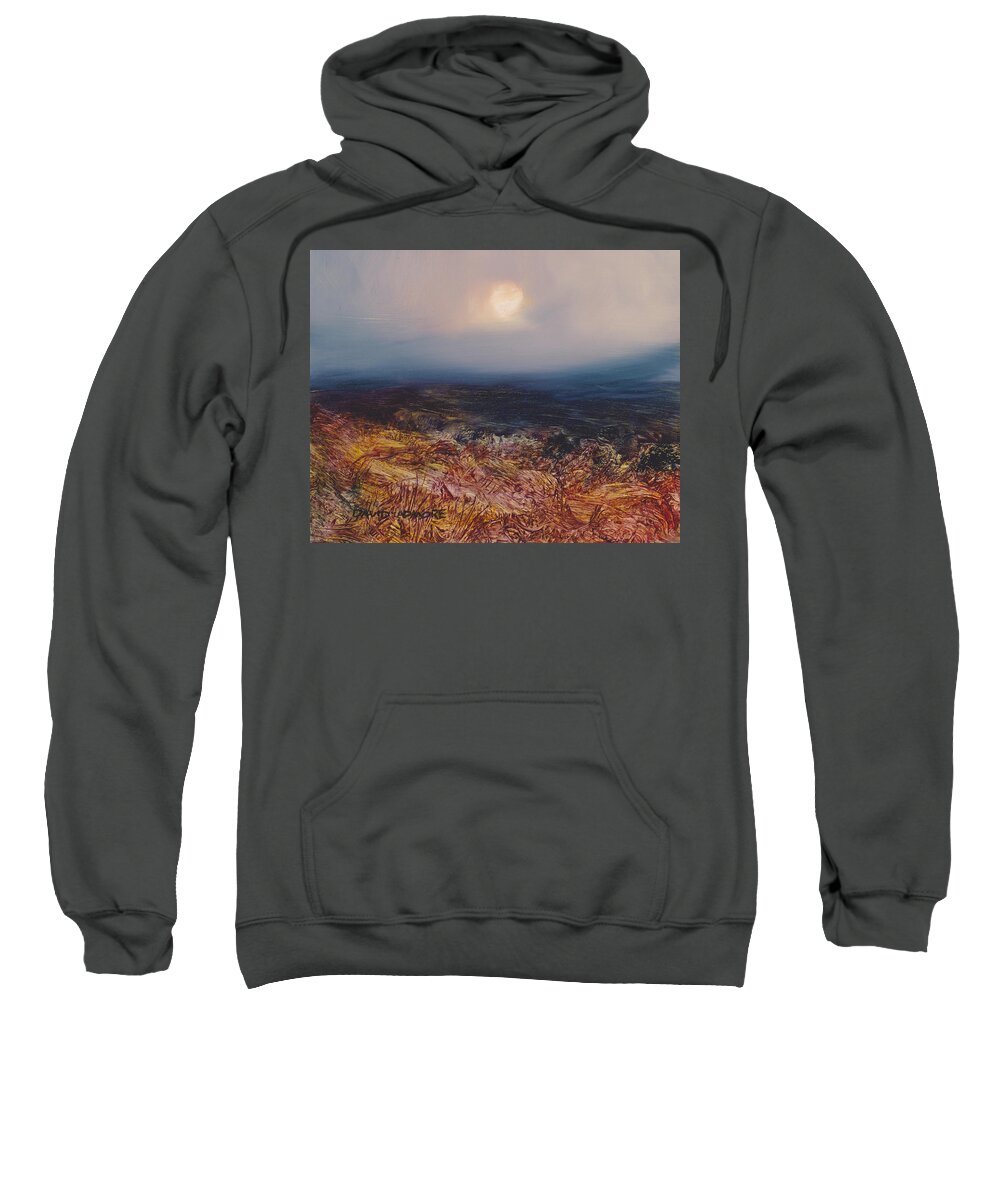 Moon Sweatshirt featuring the painting Lunar 46 by David Ladmore