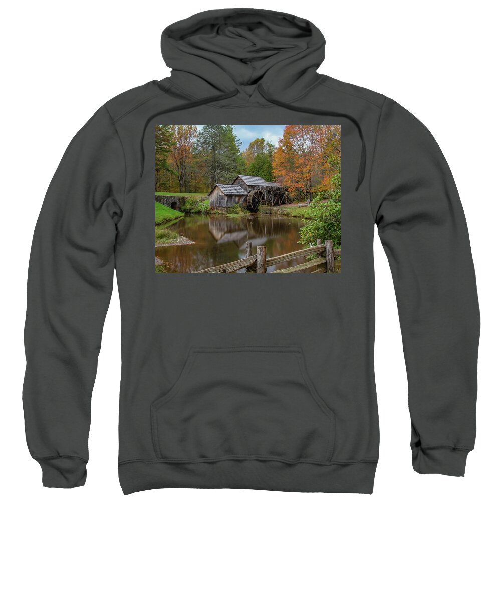 Fence Sweatshirt featuring the photograph Mabry Mill in Fall 2 by Kevin Craft
