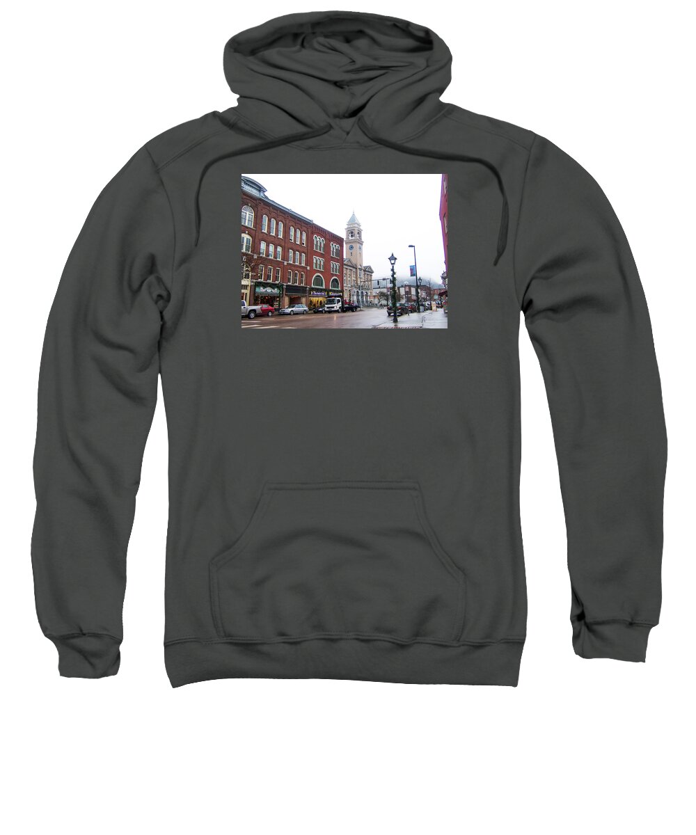 Stowe Sweatshirt featuring the photograph Main Street Montpelier Vermont by Bill Cannon