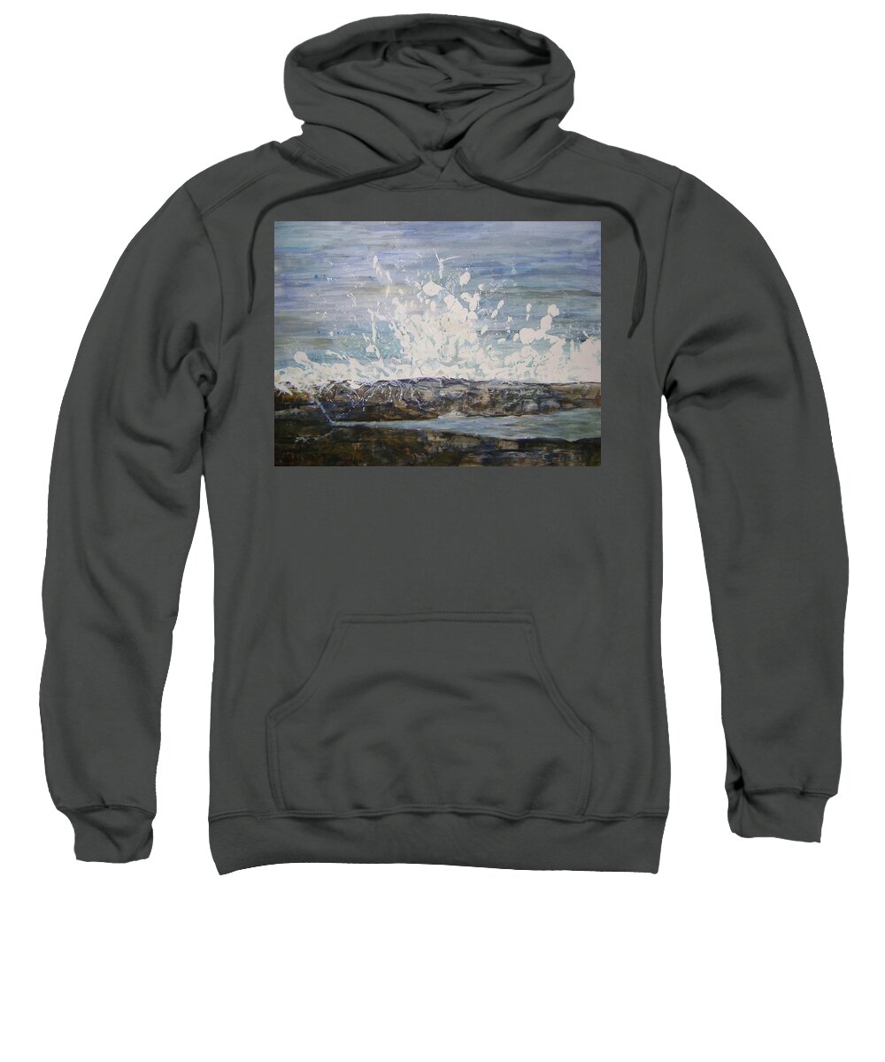 Watercolor Sweatshirt featuring the painting Making a Splash by Kellie Chasse
